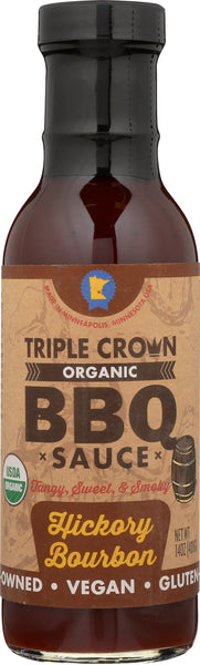 Triple Crown Organic BBQ Sauce Hickory Bourbon (14oz, 1-pack)