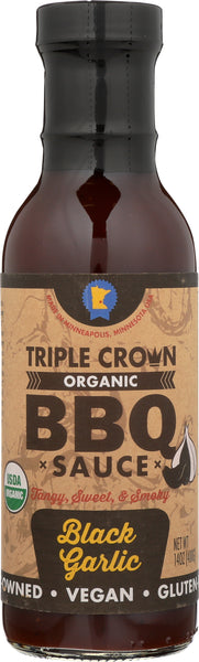 Triple Crown Organic BBQ Sauce Black Garlic (14oz, 3-pack)